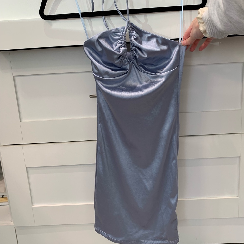 Blue Garage Silk Dress